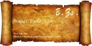 Bugyi Zsófia névjegykártya