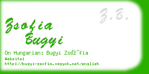 zsofia bugyi business card